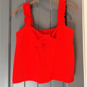 Madewell Red Bow Detail Cropped Tank Top XS